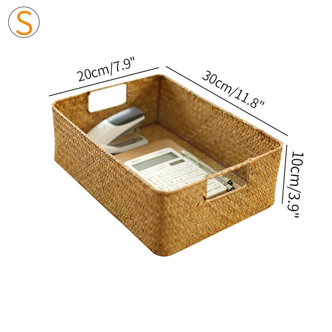 Handmade Woven Storage Basket - Eco-Friendly Picnic & Sundries Organizer