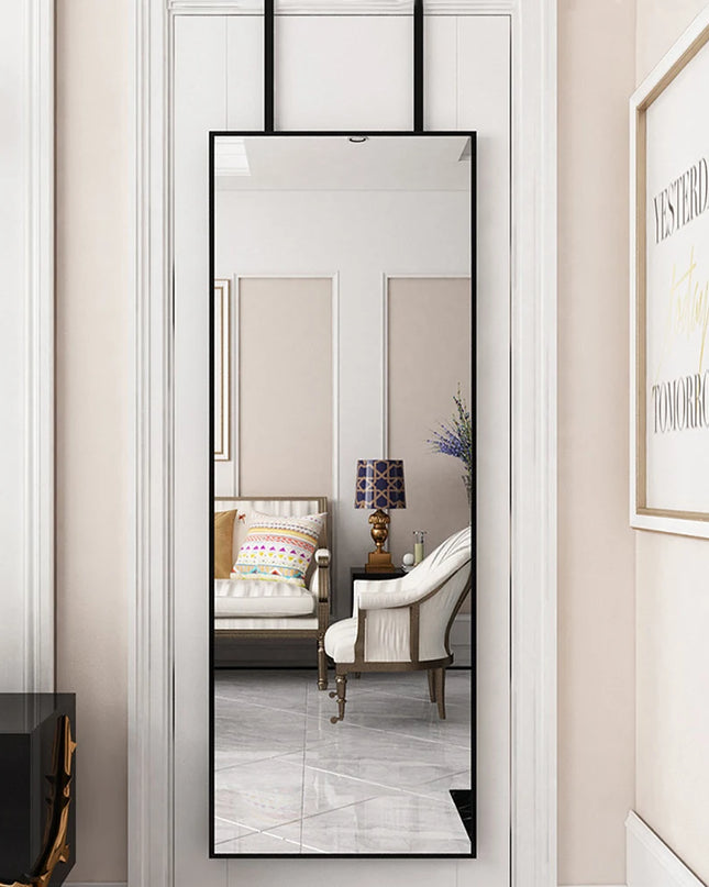 Breeins Over the Door Full Length Mirror - Stylish Black Frame, Versatile Setup