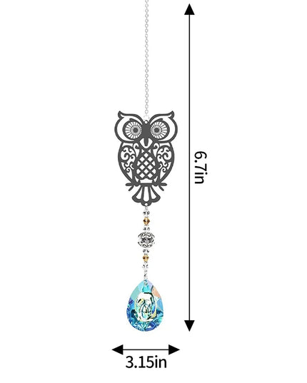 Crystal SunCatcher Prisms Hanging Rainbow Chaser Window Wind Chime Tree of Life Car Art Hanging Pendant Home Garden Decoration