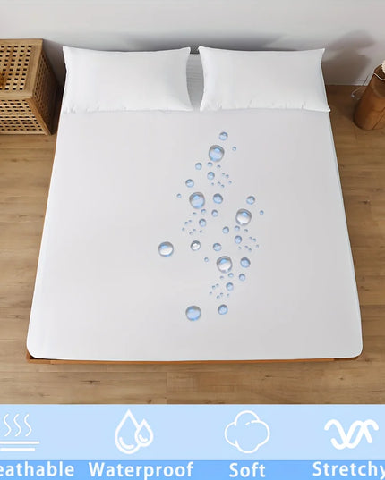 Anqianny Waterproof Fitted Sheet - Soft Stretch Jersey for 160x200cm