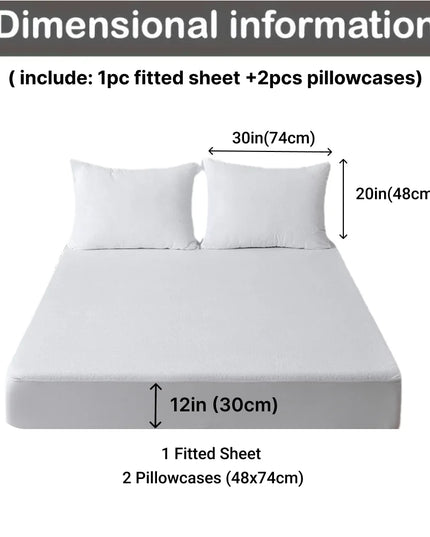 Anqianny 3pcs Cotton Fitted Bed Sheet Set - Soft and Breathable Bedding