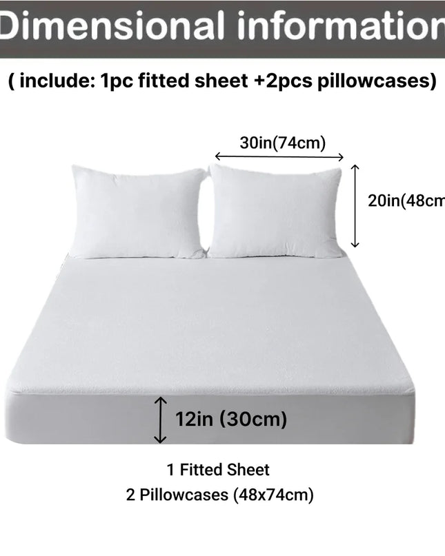 Anqianny 3pcs Cotton Fitted Bed Sheet Set - Soft and Breathable Bedding