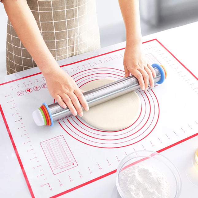 Stainless Steel Adjustable Rolling Pin - Eco-Friendly Baking Tool