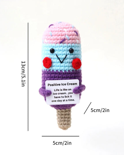 Positive Crochet Bee Miniature Decor - Kawaii Fruit & Vegetable Ornament