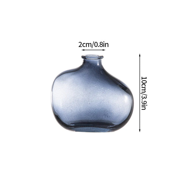 Retro Irregular Glass Flower Vase - Modern Decorative Table Ornament