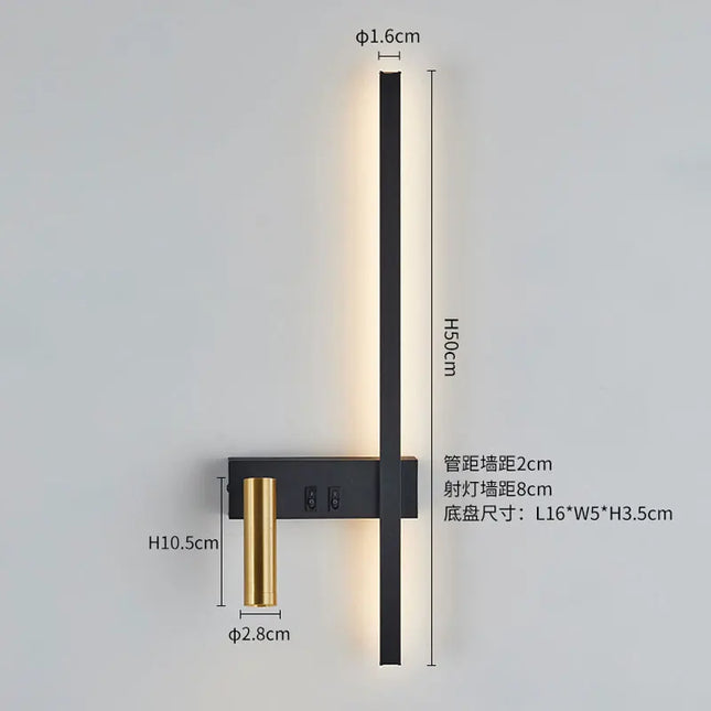 Modern Black & White Wall Lamp - Minimalist LED Light Fixture