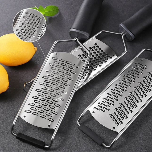 Multipurpose Cheese Slicer - Stainless Steel Kitchen Tool with Black Handle