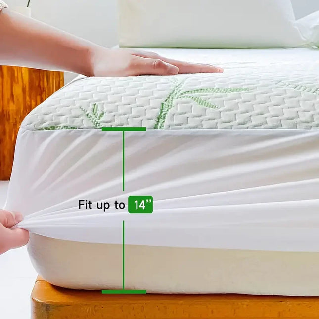 Anqianny Waterproof Bamboo Mattress Cover - Cooling, Deep Pocket Design