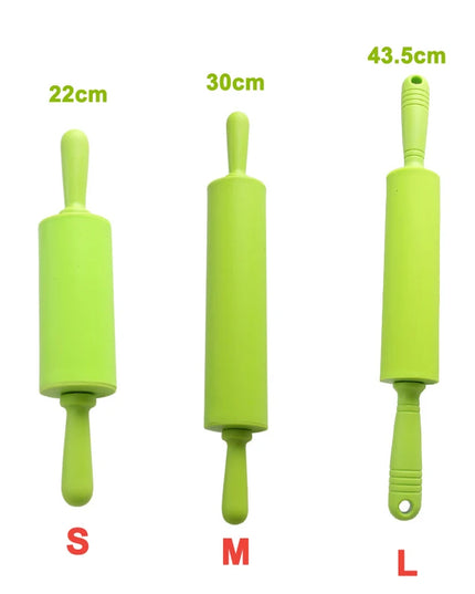 Non-Stick Silicone Rolling Pin with Wooden Handle for Baking Pastry