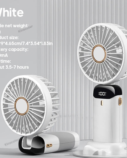 Kinscoter USB Mini Fan - Portable Neck Hanging, 5-Speed Cooling