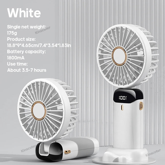 Kinscoter USB Mini Fan - Portable Neck Hanging, 5-Speed Cooling