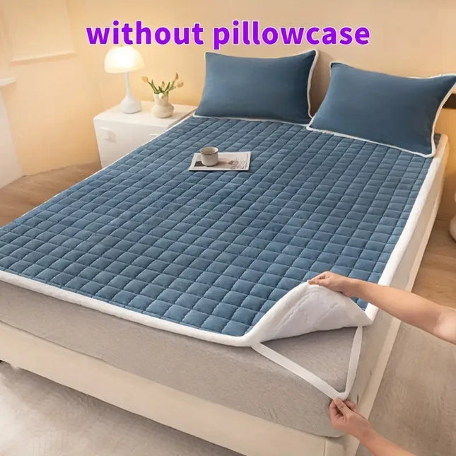 Anqianny Quilted Mattress Topper - Soft Velvet & Anti-Slip Design