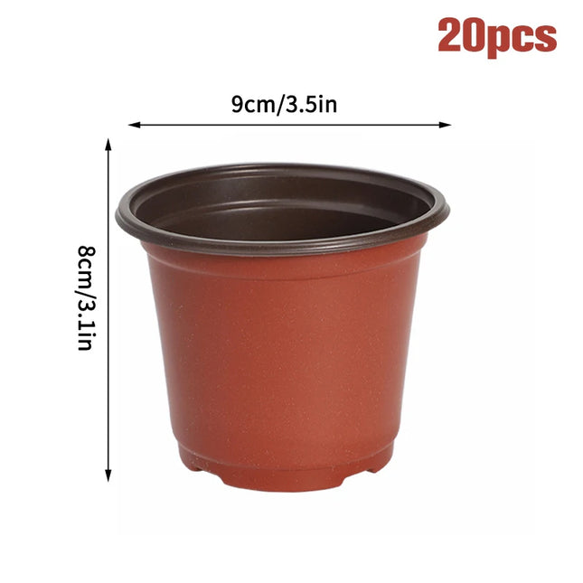 50/20pcs Plastic Flowerpots Simple Nursery Seedling Pot Flowers Seed Breeding Planters Container Box Garden Supplies Tool