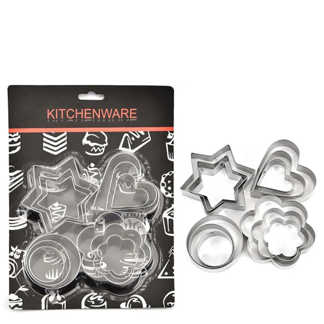 DIY Baking Tool Set - 12/6/5/4 Pcs Stainless Steel Biscuit Molds
