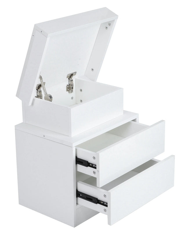 TOPINCN Modern LED Nightstand with RGB Light and Large Storage