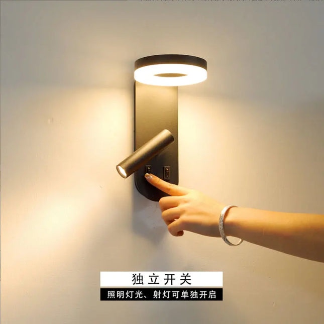Modern Black and White Wall Lamp - Rotatable Spotlight, Stylish Design