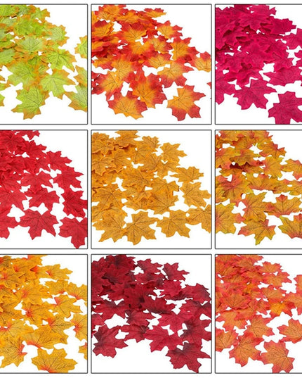50-200Pcs Artificial Maple Leaves - Silk Decor for Weddings & Parties