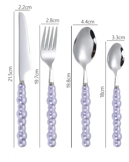 4Pcs/Set Luxury Dinnerware Stainless Steel Spoon and Fork