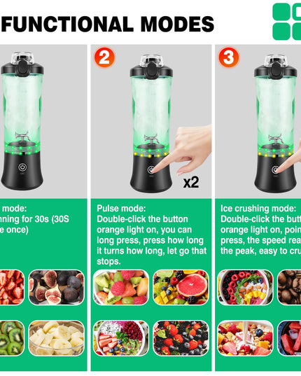DayPlus 600ML Portable Blender - USB Rechargeable Electric Juicer