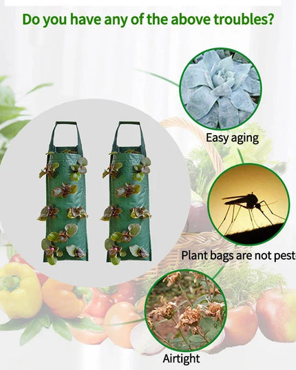 Vertical Garden Hanging Grow Bags - Indoor Outdoor Planter Pots for Vegetables