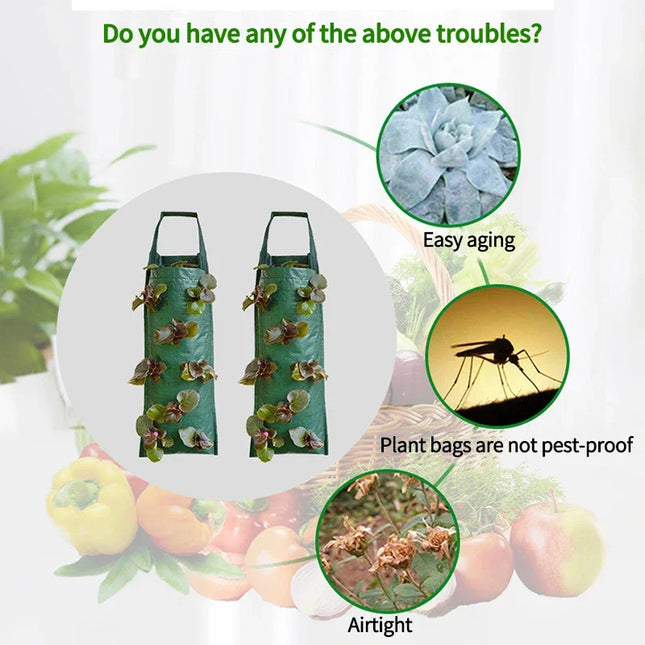 Vertical Garden Hanging Grow Bags - Indoor Outdoor Planter Pots for Vegetables