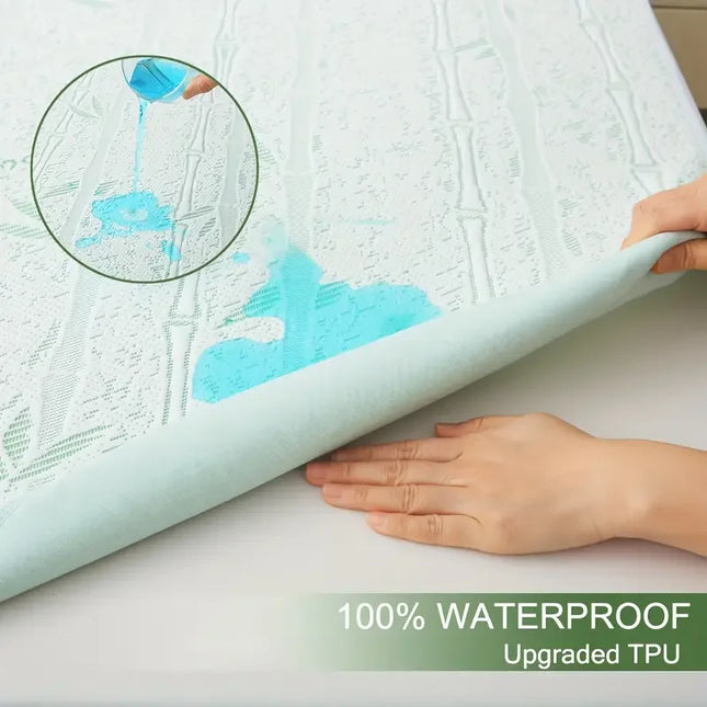 Anqianny Bamboo Fiber Mattress Protector - Waterproof, Ultra-Soft Cover