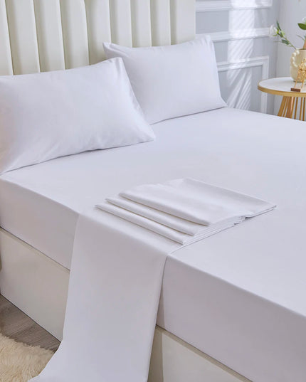 Anqianny 4-Piece Solid Bedding Set - Waterproof Fitted Sheet & Pillowcases
