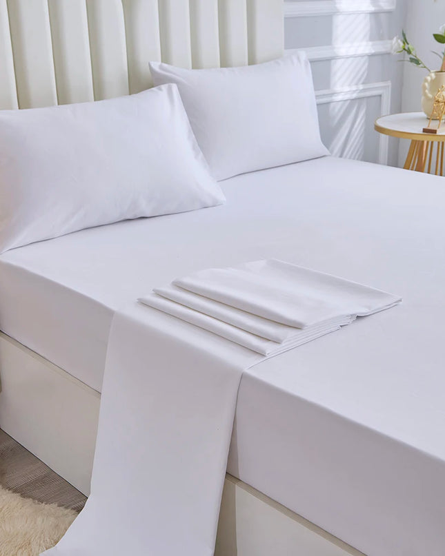 Anqianny 4-Piece Solid Bedding Set - Waterproof Fitted Sheet & Pillowcases