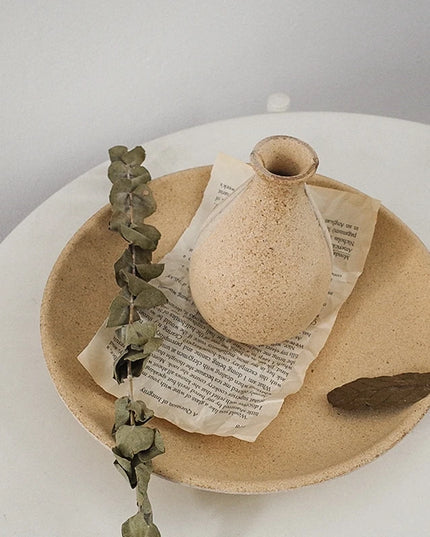 Retro Wooden Flower Vase - Nordic Style Decorative Plant Pot for Home Decor