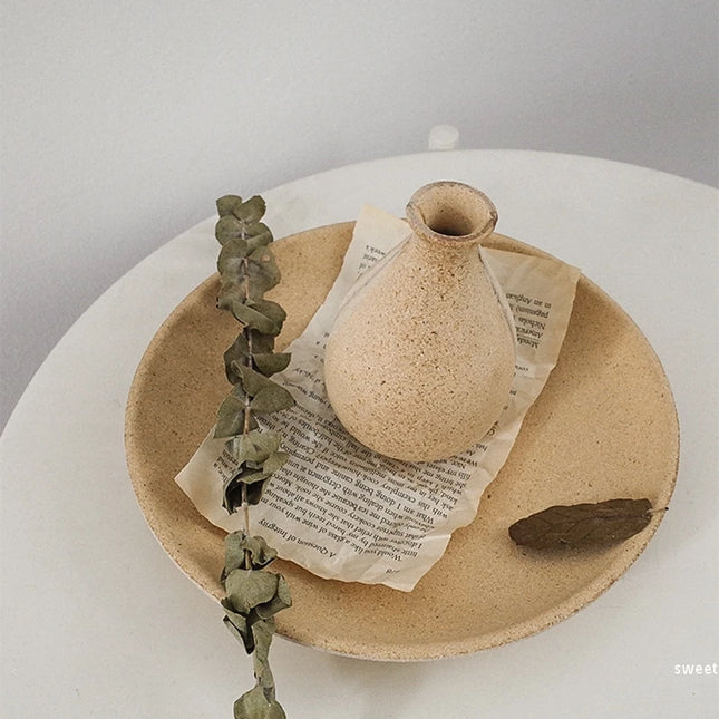 Retro Wooden Flower Vase - Nordic Style Decorative Plant Pot for Home Decor