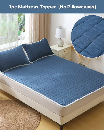 Anqianny Velvet Quilted Mattress Topper - Non-Slip, Warm Comfort