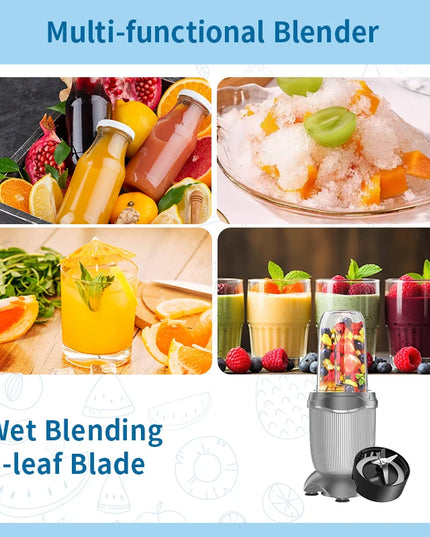 Portable 450W Personal Blender - Easy Cleaning for Smoothies & Shakes