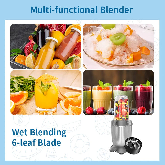 Portable 450W Personal Blender - Easy Cleaning for Smoothies & Shakes