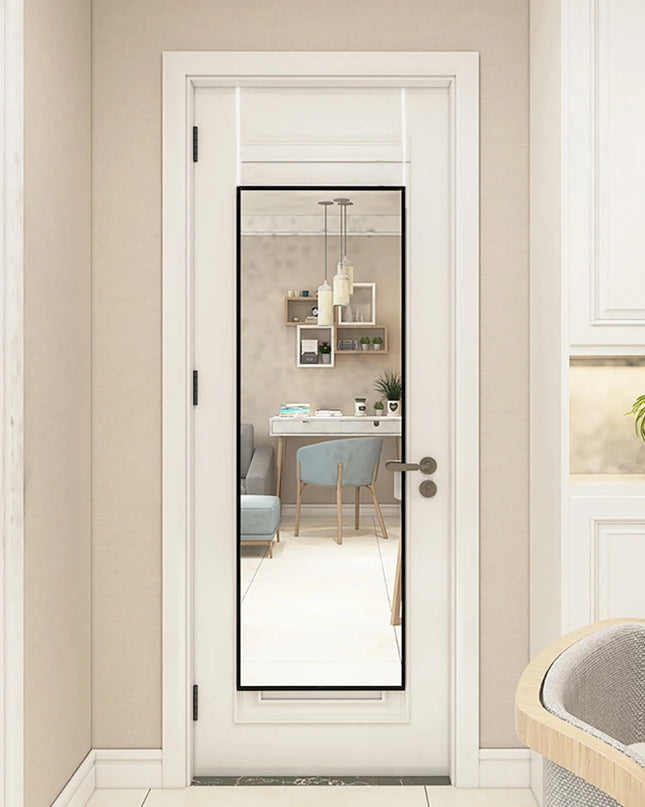 Breeins Over the Door Full Length Mirror - Stylish Black Frame, Versatile Setup