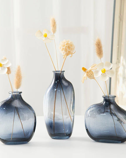 Retro Irregular Glass Flower Vase - Modern Decorative Table Ornament