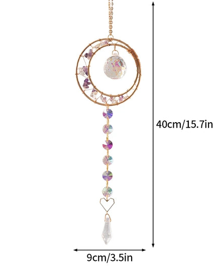 Crystal Sun Catchers Wind Chimes - Rainbow Light Catching Outdoor Decor