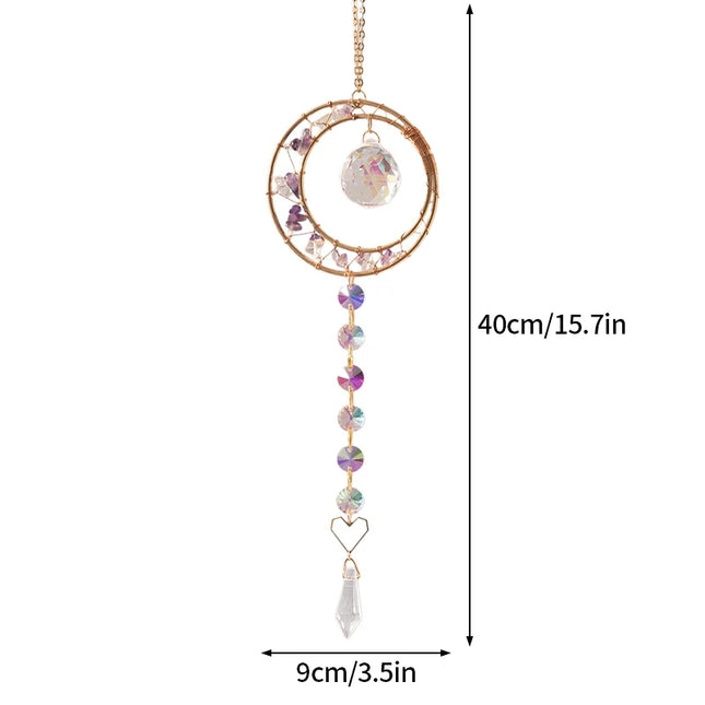 Crystal Sun Catchers Wind Chimes - Rainbow Light Catching Outdoor Decor