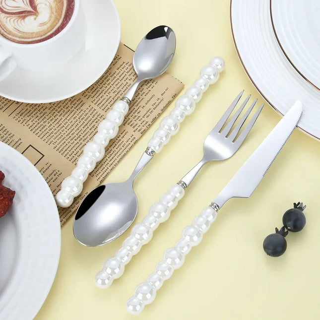 4Pcs/Set Luxury Dinnerware Stainless Steel Spoon and Fork