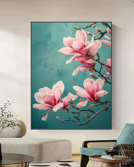 Modern HD Magnolia Flowers Canvas Art - Unframed Wall Decoration