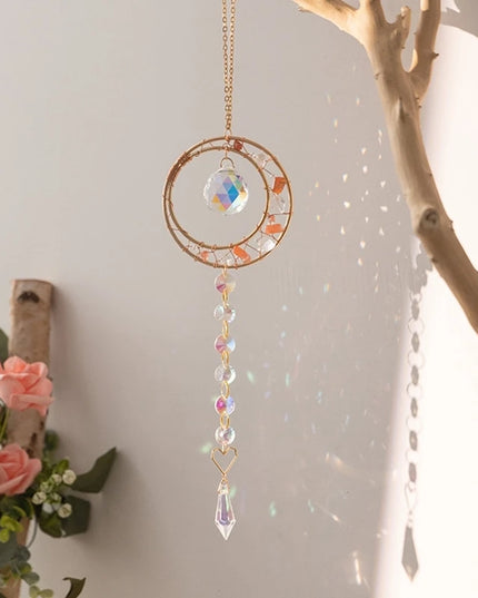 Crystal Sun Catchers Wind Chimes - Rainbow Light Catching Outdoor Decor