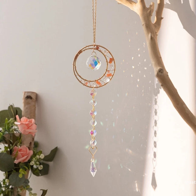 Crystal Sun Catchers Wind Chimes - Rainbow Light Catching Outdoor Decor