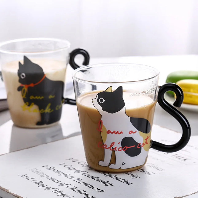 250ml Cute Cat Mugs Coffee Cups with Handle