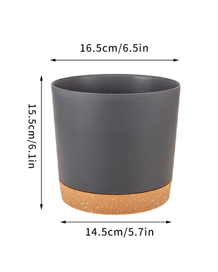 Large Indoor Succulent Planter - Circular Plastic Pot with Tray