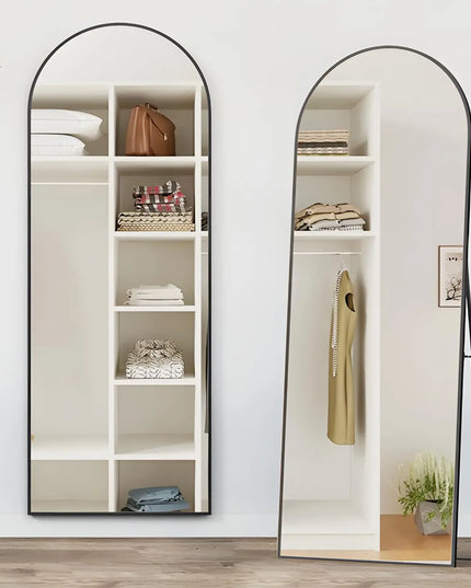 CASSILANDO 64" Arched Full Length Mirror - Stylish Gold Metal Frame