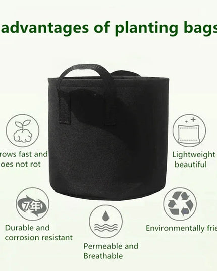 5PCS Felt Grow Bags Gardening Growing Planter Round Flower Vegetable Planting Pots Pouch Garden Balcony Pot Container Supplies