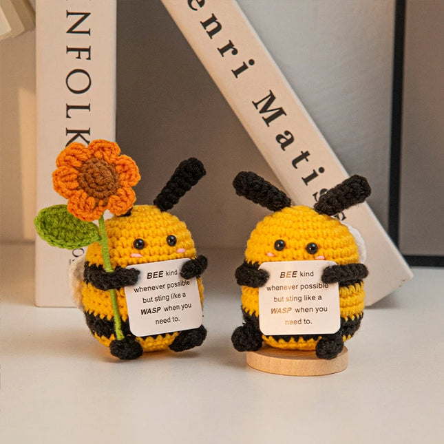 Positive Crochet Bee Miniature Decor - Kawaii Fruit & Vegetable Ornament