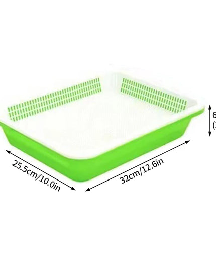 Hydroponic Bean Sprout Germination Tray with Lid - Plastic Seedling Pot
