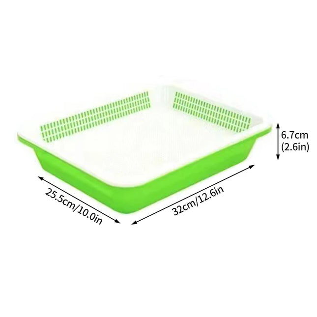 Hydroponic Bean Sprout Germination Tray with Lid - Plastic Seedling Pot