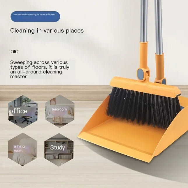 3-in-1 Foldable Magnetic Broom Set - Perfect for Pet Hair Cleaning