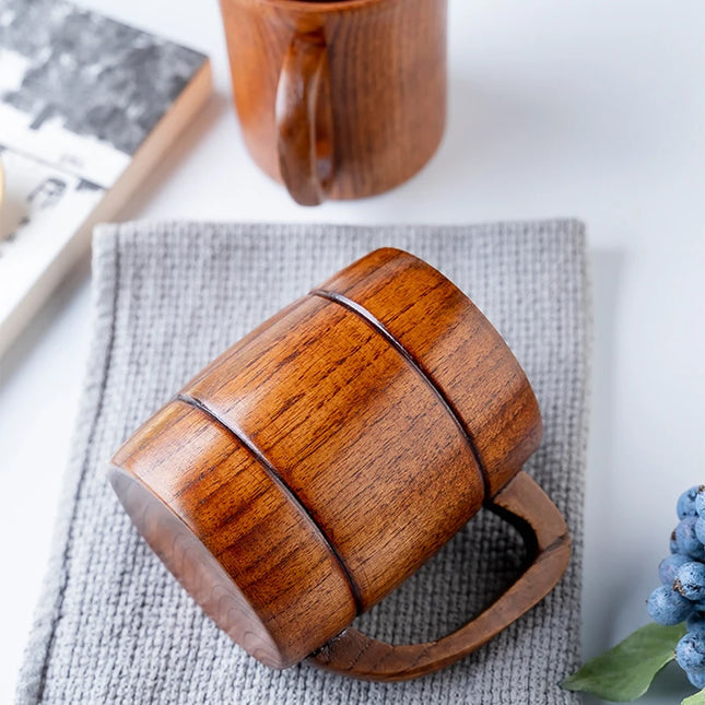 Handmade Wooden Big Belly Cups - Eco-Friendly Drinkware for Beer, Tea & Coffee